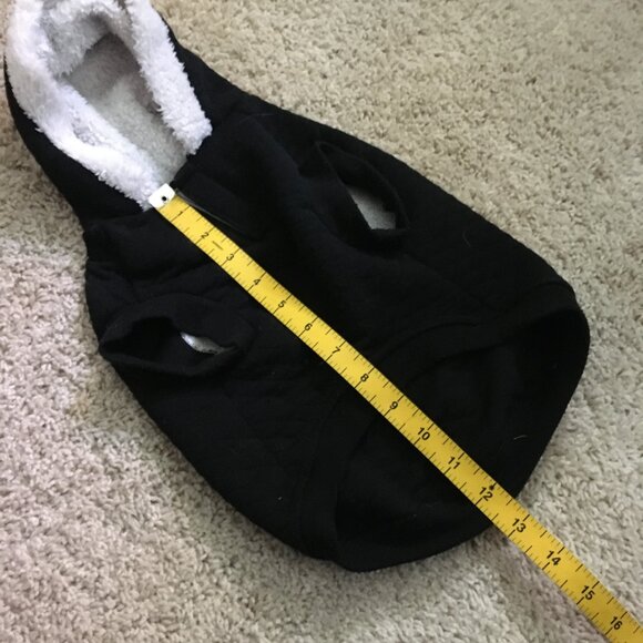 Black Quilted 'Fetch' Dog Hoodie + Doggy Paw Knit Sweater - Picture 12 of 13